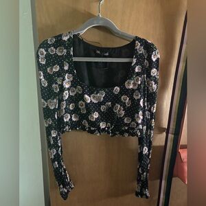 Zara Long Sleeve Crop Top